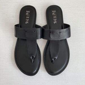 Kork Ease Korks Dawn Sandals Women's 9M Black Comfort Thong Flip Flop T-Strap